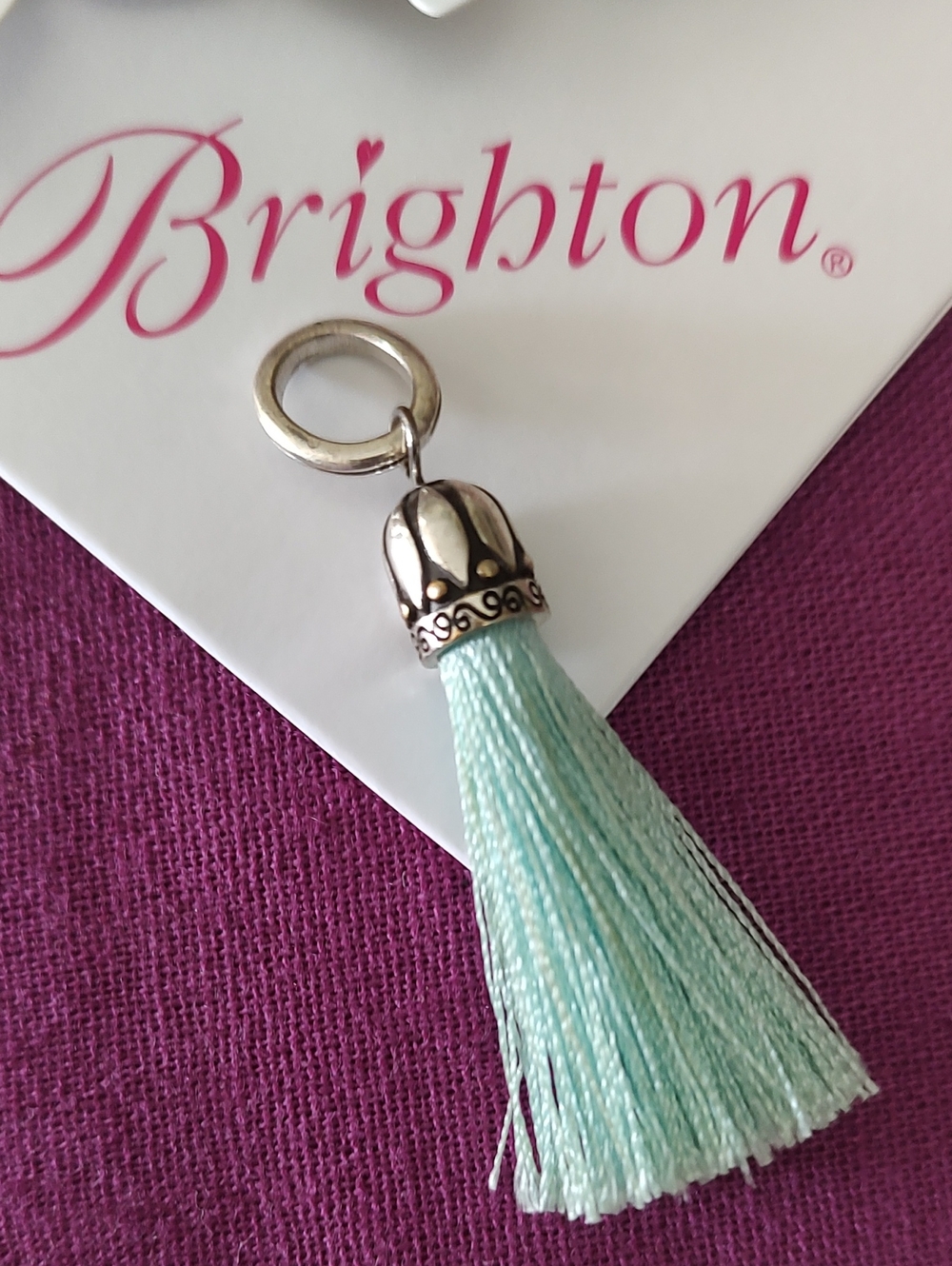 Brighton Mint Green Tassel Charm with Silver-Tone Cap